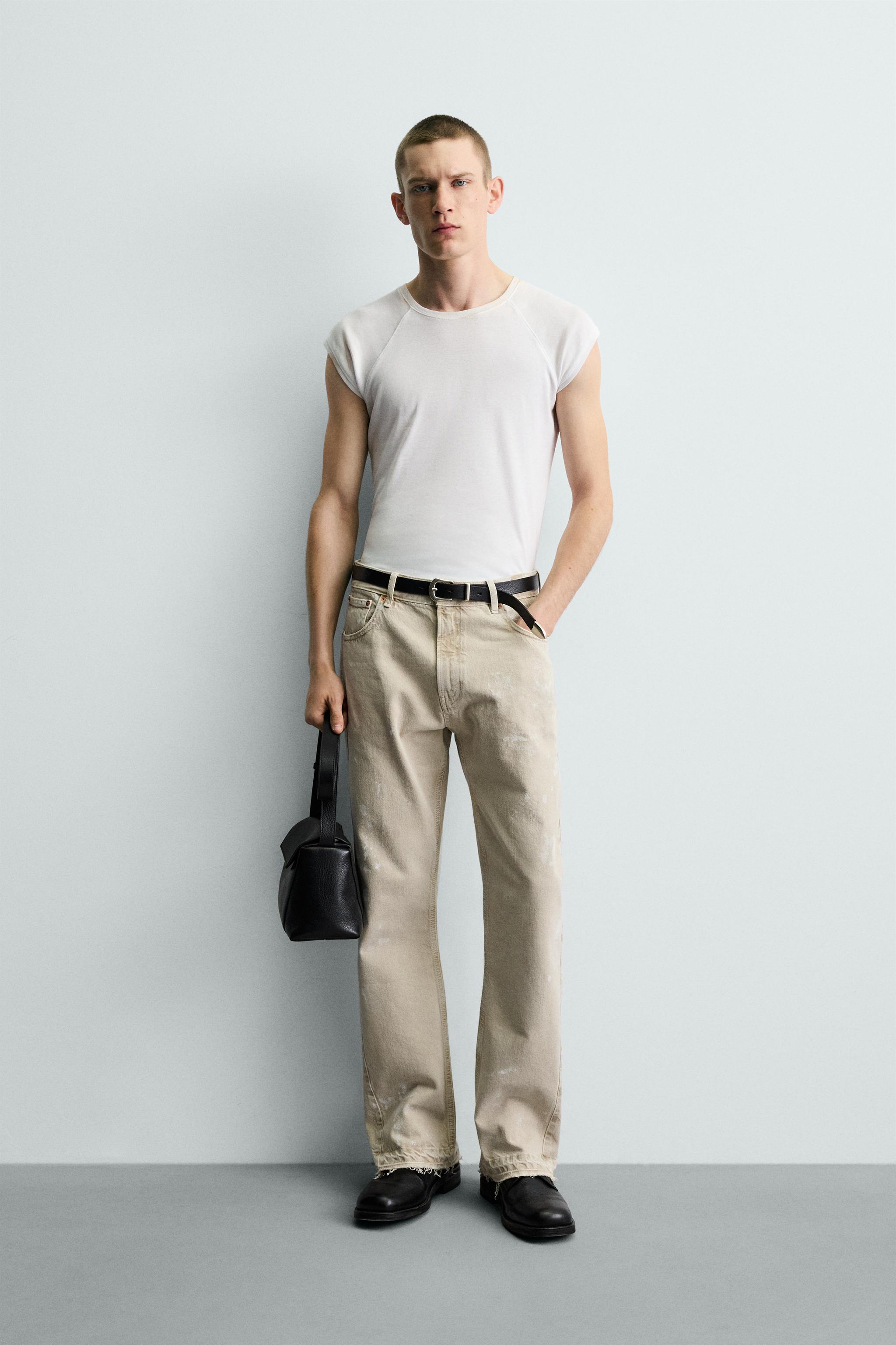 SPLASH EFFECT FLARE FIT JEANS